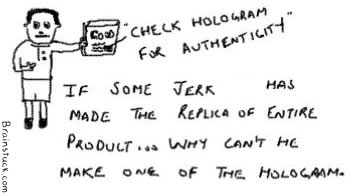 Check Hologram,replica of product and hologram,Genuine,Authentic,Piracy