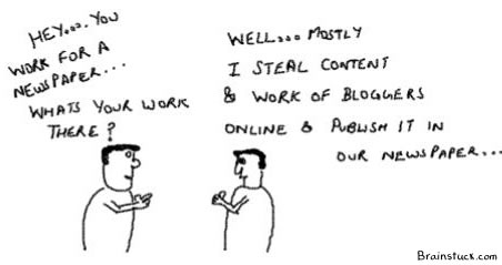 steal-online What do you do in a publication, Mostly I steal bloggers work and content and publish it in my newspaper
