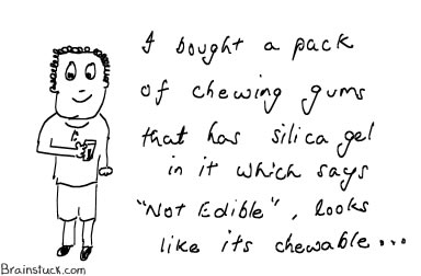 Silica Gel not edible but chewable