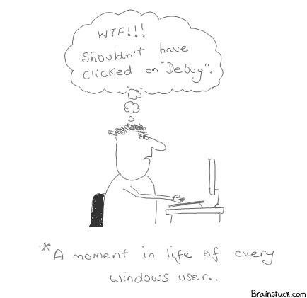 debug The program has performed an illegal operation - do you wish to debug, OS cartoons