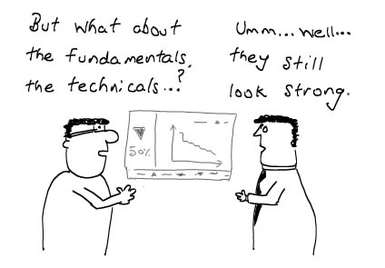 Fundamentals and Techincals are always strong - Either Strong to make your buy or Strong to give you false hope Stock Market's Fundamentals and Technicals - Manipulations, Stock Brokers, Money Cartoons