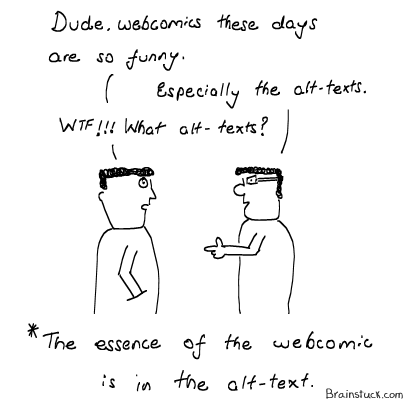 Alt-Text, Title, Mouse-Hover Text in Cartoons, Lame Cartoon,Webcomic