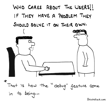 The OS helps those who help themselves Debug, Do you wish to Debug, User Experience, No one cares about the Users, Microsoft Windows, Errors, Operating Systems, Bugs,Coding, Programming Cartoons